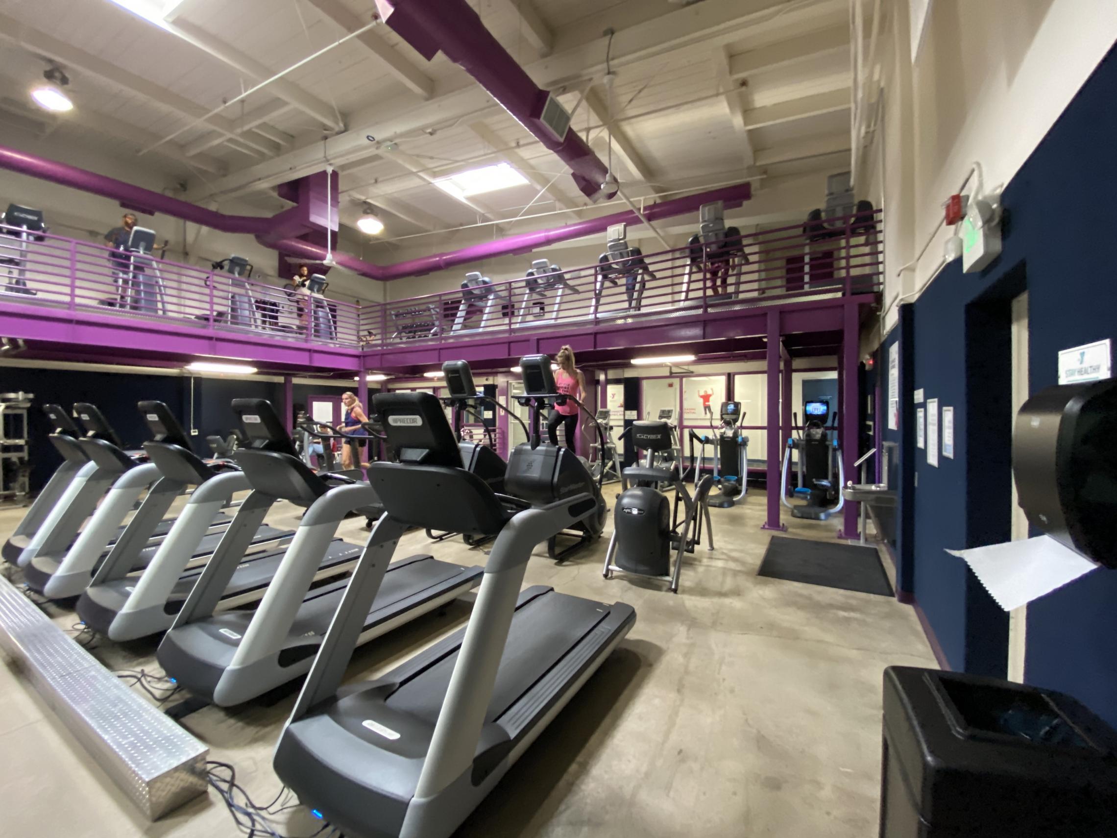 Fitness room with treadmills